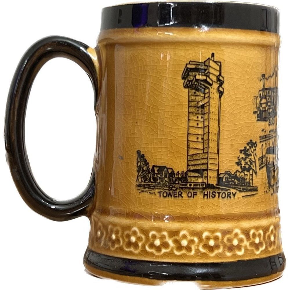 Vintage Hand Painted‎ Japanese Beer Stein Stagecoach Coffee Mug Dickens Days